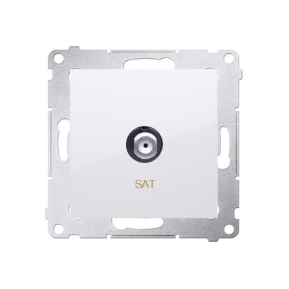 Antennendose SAT Einsatz weiß glänzend Simon 54 Premium Kontakt Simon DASF1.01/11